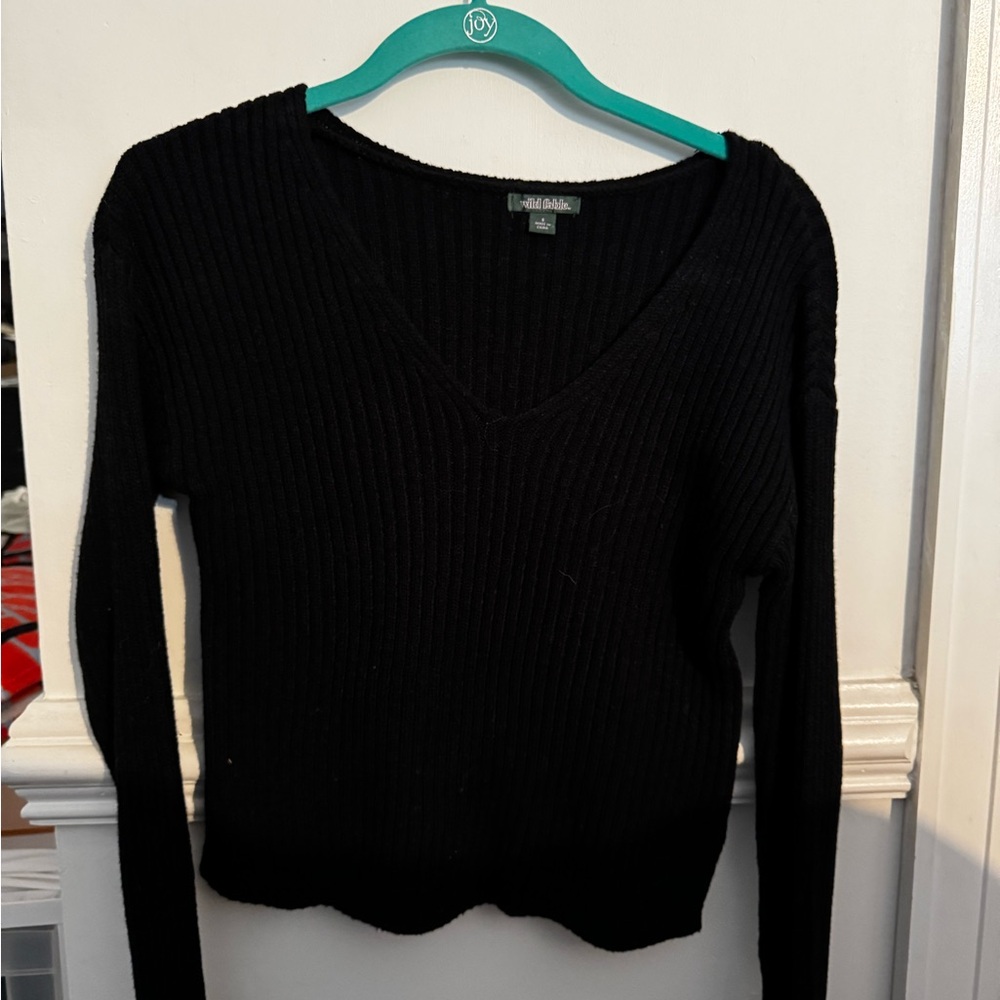 Wild Fable Black V-Neck Sweater